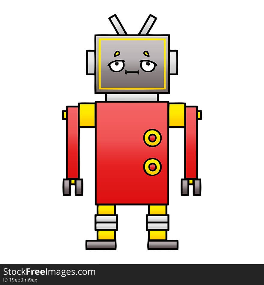 Gradient Shaded Cartoon Robot