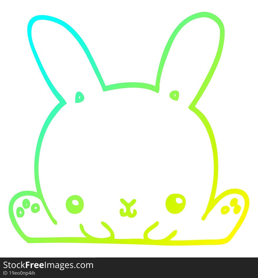 Cold Gradient Line Drawing Cartoon Rabbit