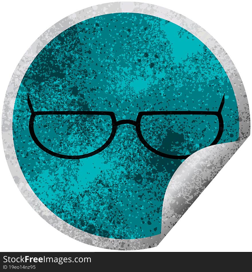 spectacles graphic vector illustration circular sticker. spectacles graphic vector illustration circular sticker