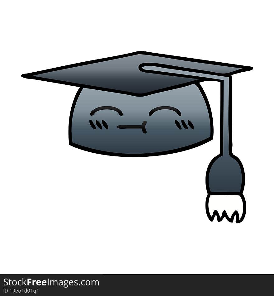 Gradient Shaded Cartoon Graduation Hat