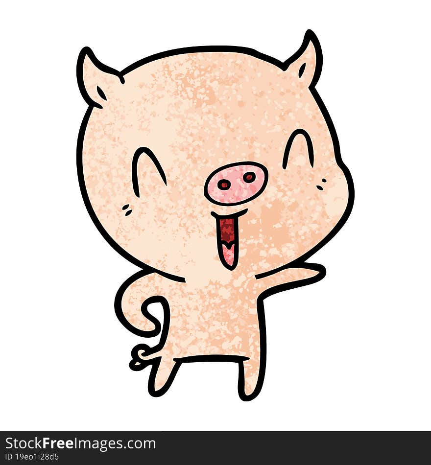 happy cartoon pig. happy cartoon pig