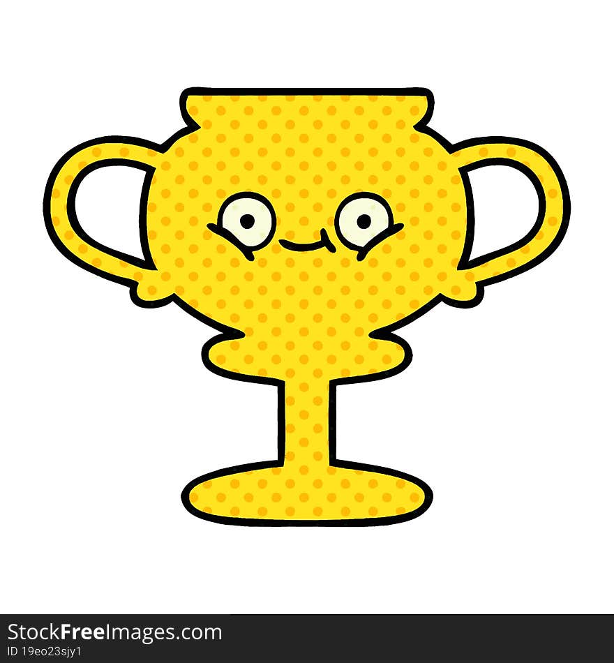 comic book style cartoon trophy