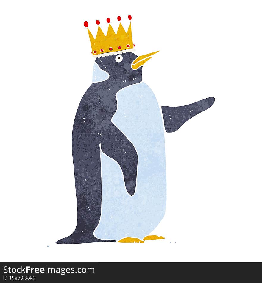 Cartoon Penguin Wearing Crown