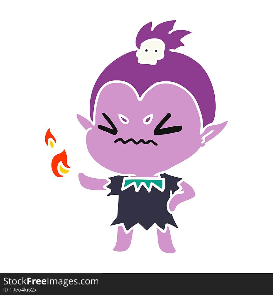 cartoon of cute kawaii vampire girl