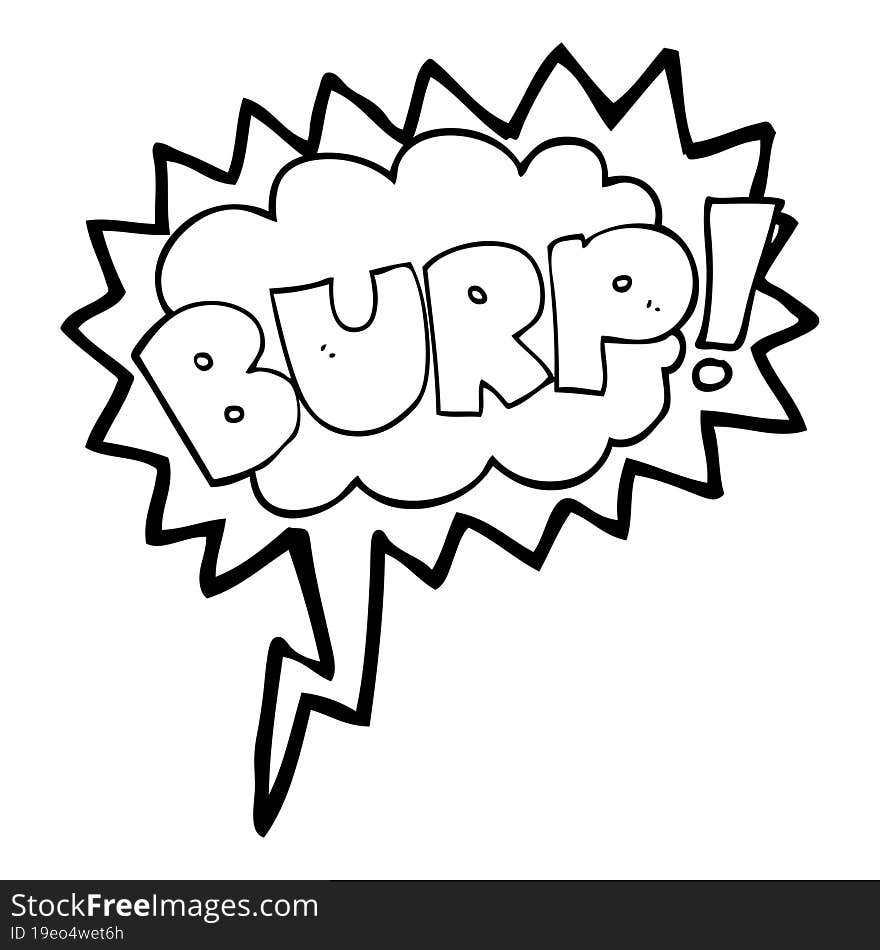 speech bubble cartoon burp text