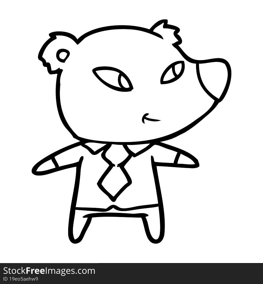 cute cartoon bear in office clothes. cute cartoon bear in office clothes