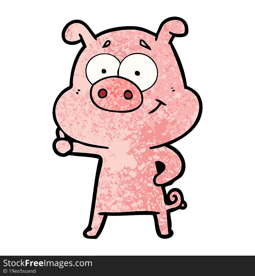 happy cartoon pig. happy cartoon pig