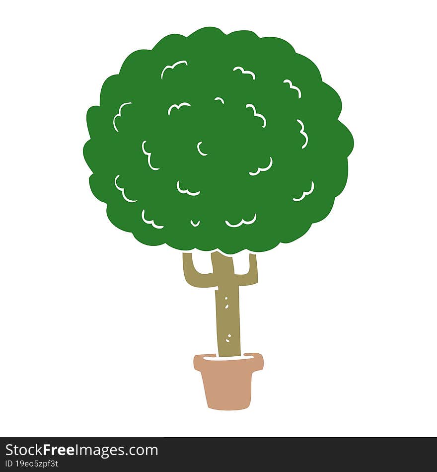 flat color style cartoon tree