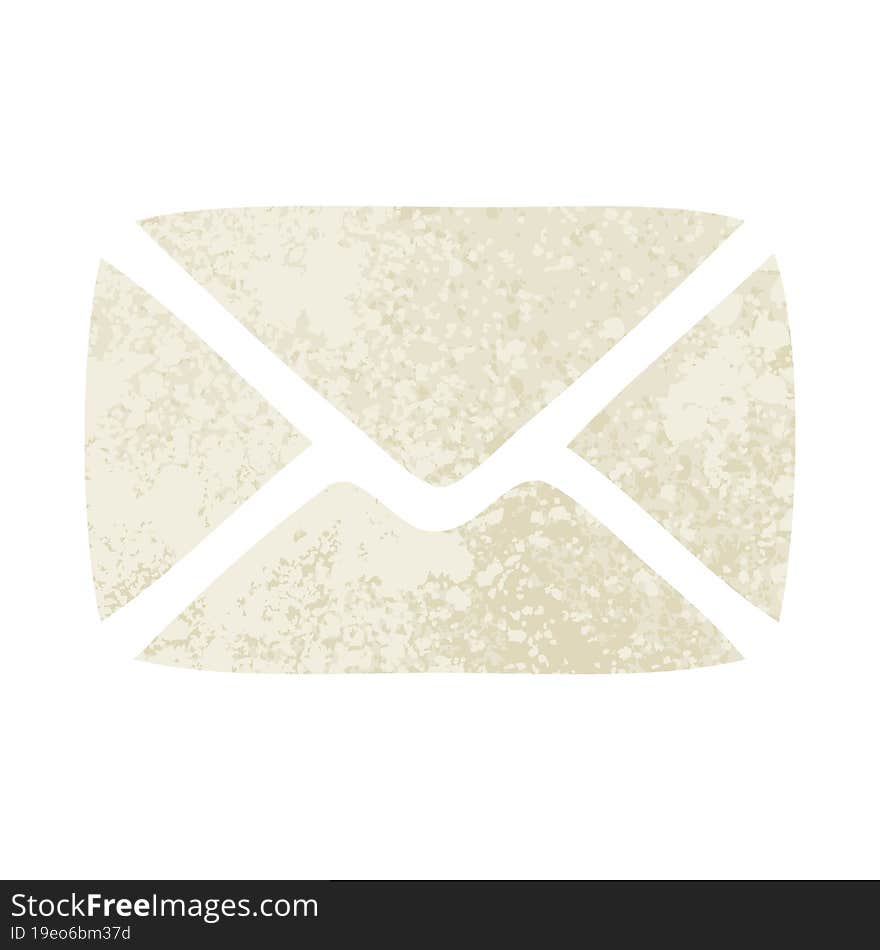 retro illustration style cartoon of a paper envelope