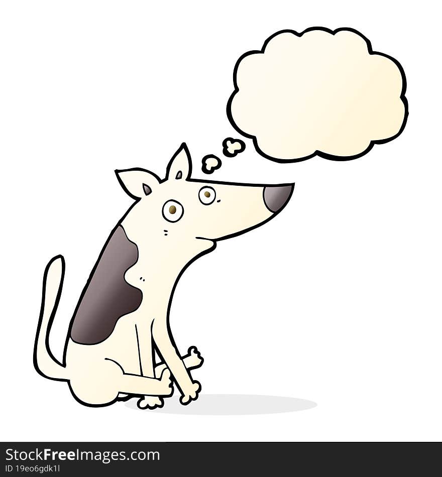 Cartoon Dog With Thought Bubble