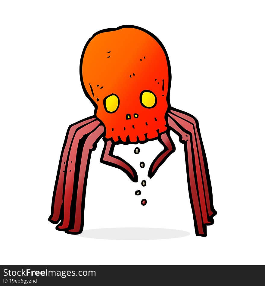 cartoon spooky skull spider