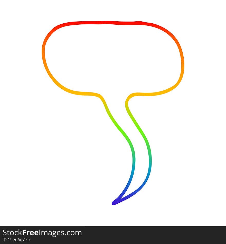 rainbow gradient line drawing cartoon speech bubble