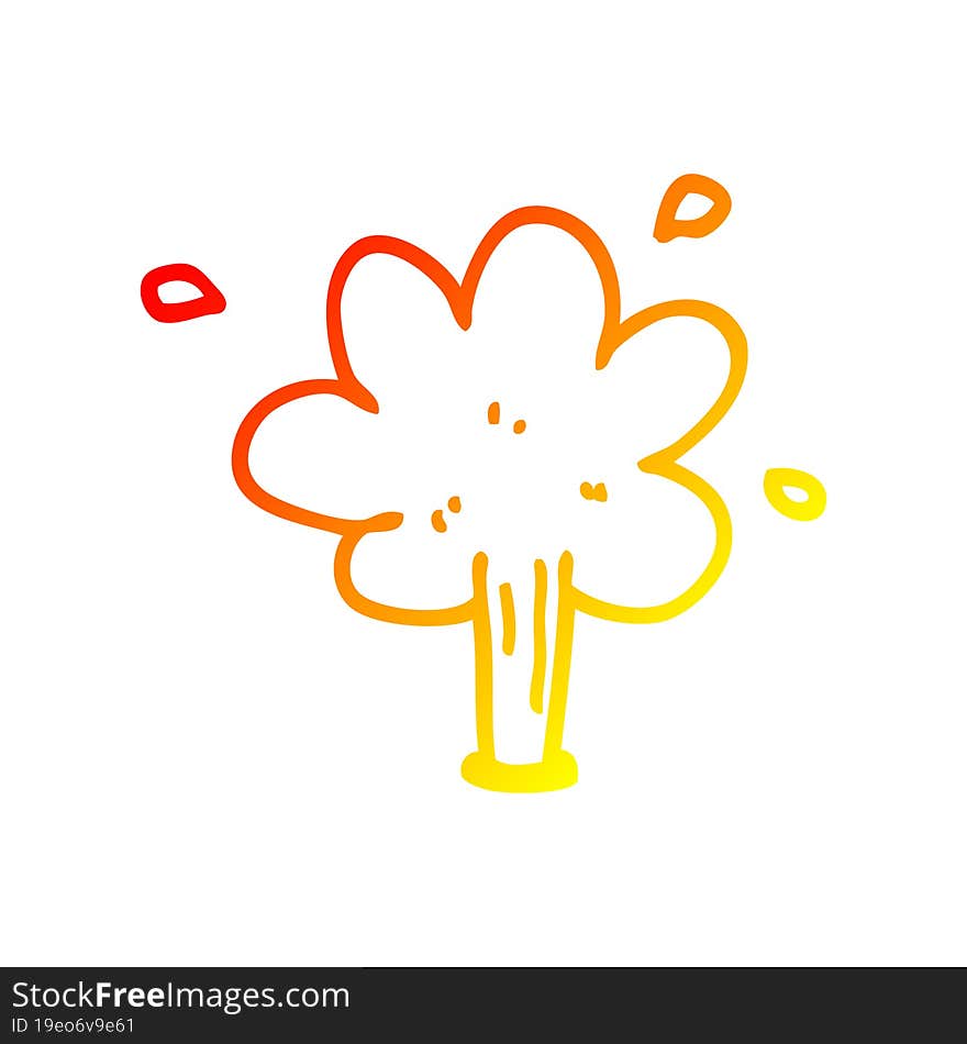 warm gradient line drawing cartoon squirting water