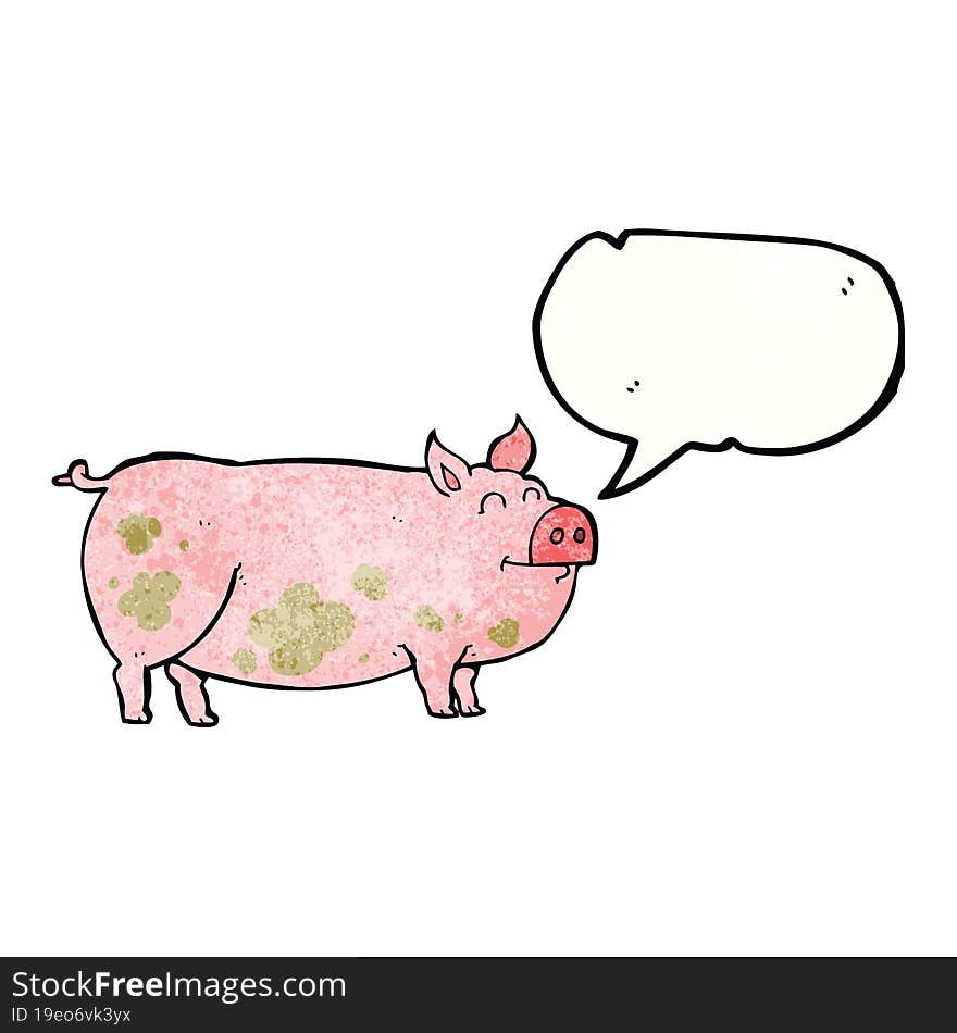 speech bubble textured cartoon muddy pig