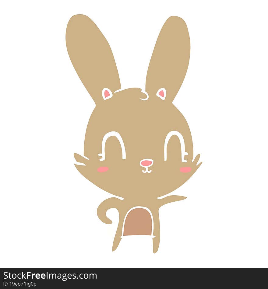 cute flat color style cartoon rabbit