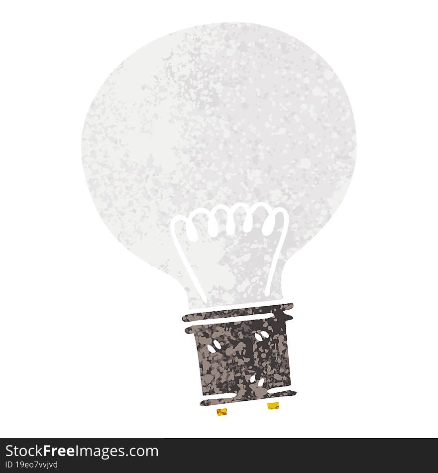 Quirky Retro Illustration Style Cartoon Light Bulb