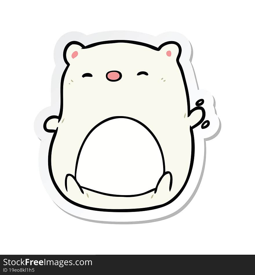 sticker of a cartoon polar bear