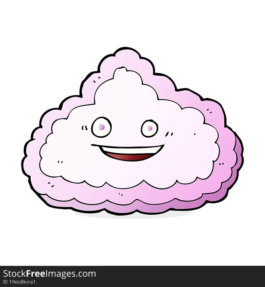 Cartoon Happy Pink Cloud