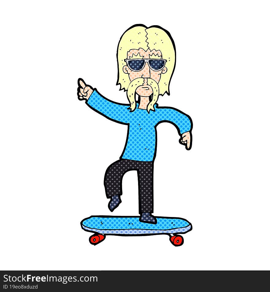 cartoon old skater