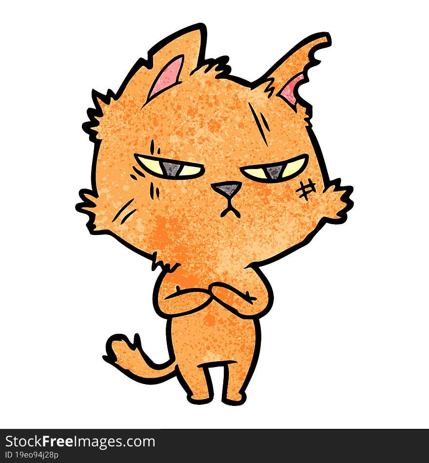 tough cartoon cat. tough cartoon cat