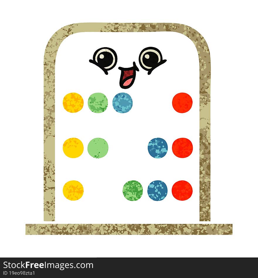 Retro Illustration Style Cartoon Abacus