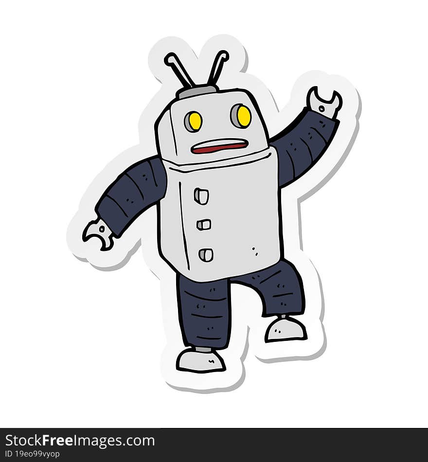 sticker of a cartoon robot