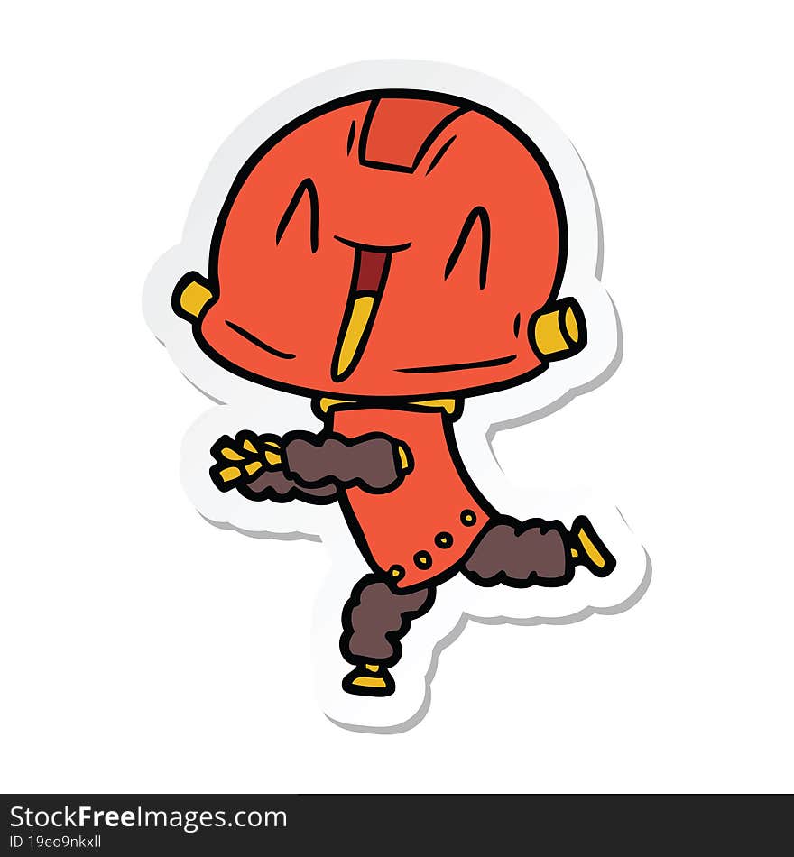 sticker of a cartoon robot