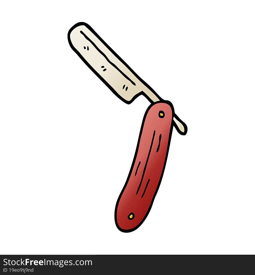 cartoon doodle cut throat razor