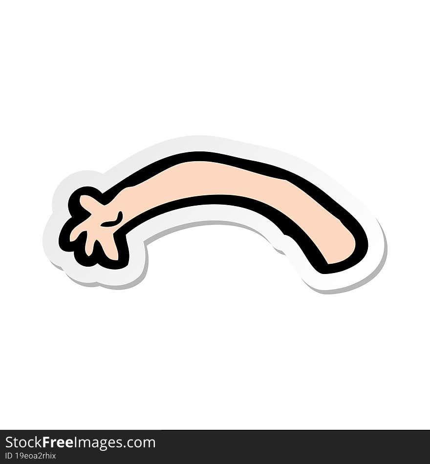 sticker of a cartoon arm