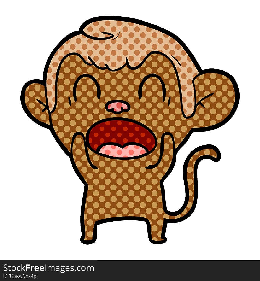 shouting cartoon monkey. shouting cartoon monkey