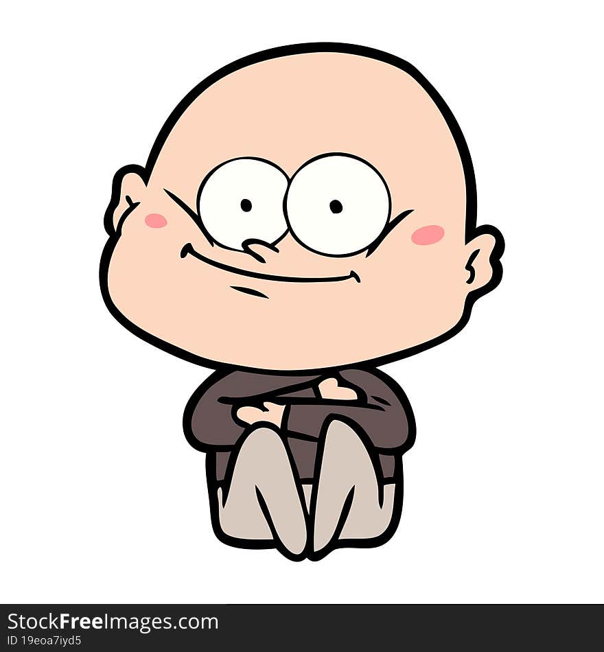 cartoon bald man staring. cartoon bald man staring