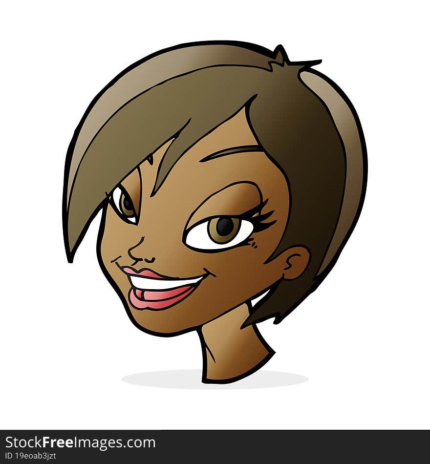 cartoon pretty female face