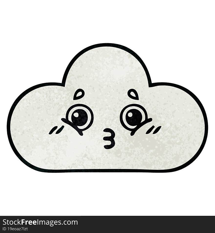 retro grunge texture cartoon of a cloud