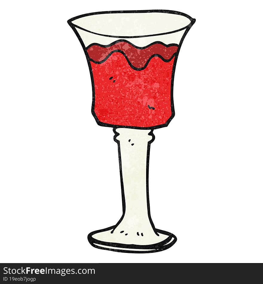 textured cartoon goblet of wine