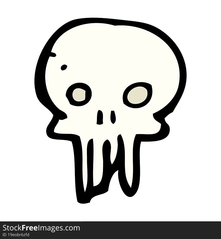 Cartoon Spooky Skull Symbol