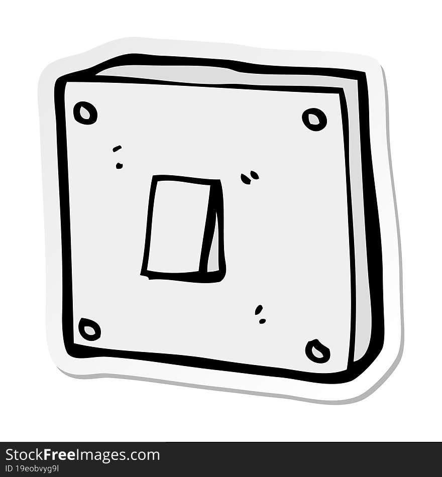 sticker of a cartoon light switch