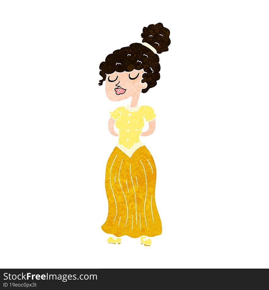 cartoon pretty victorian woman