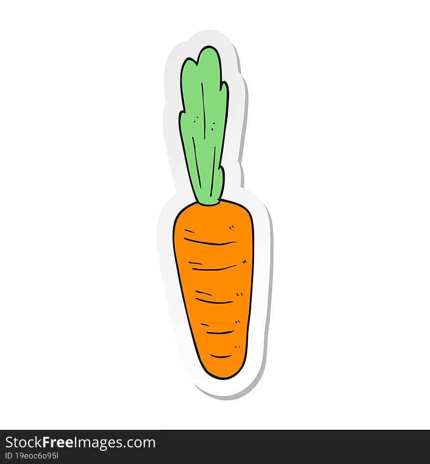 sticker of a cartoon carrot