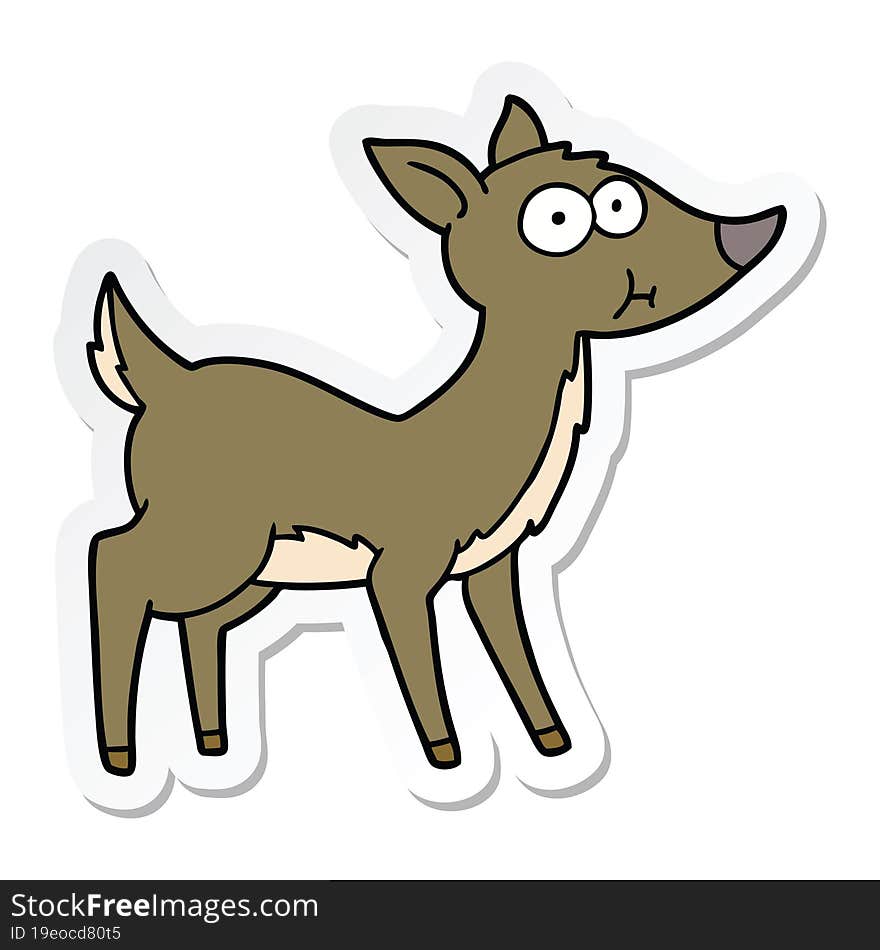 Sticker Of A Cartoon Deer