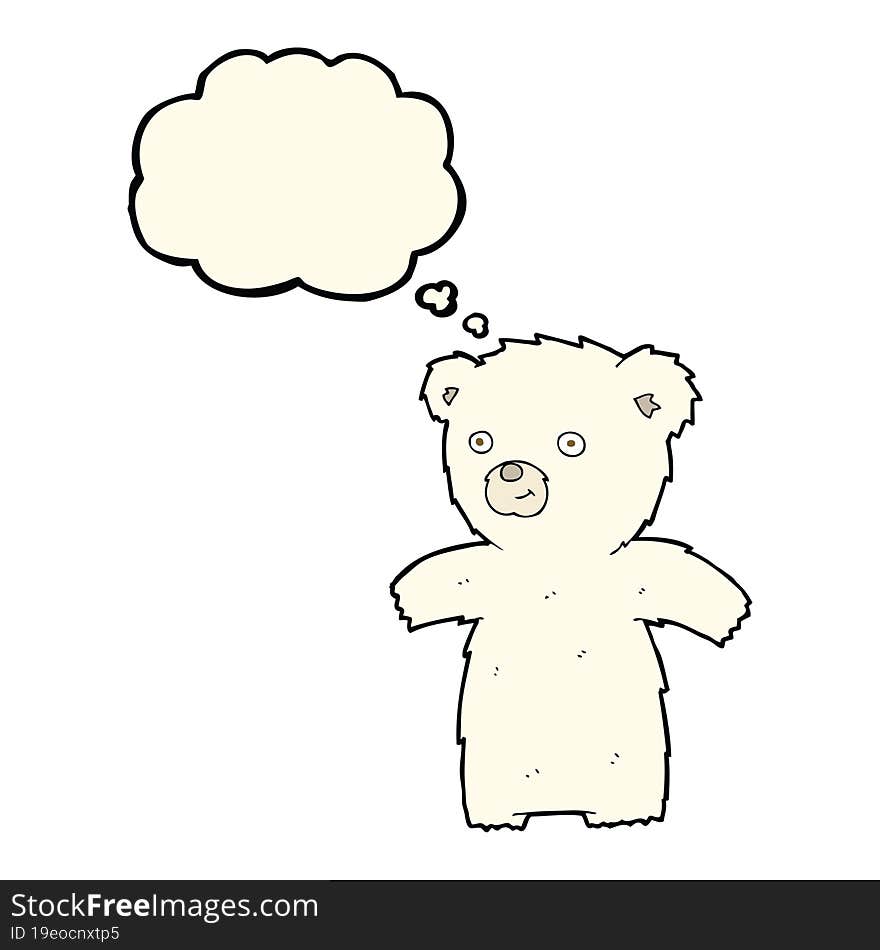 Cute Cartoon Polar Bear With Thought Bubble