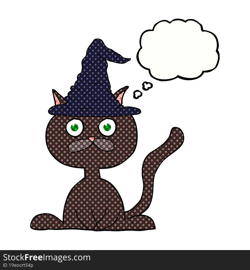 Thought Bubble Cartoon Halloween Cat