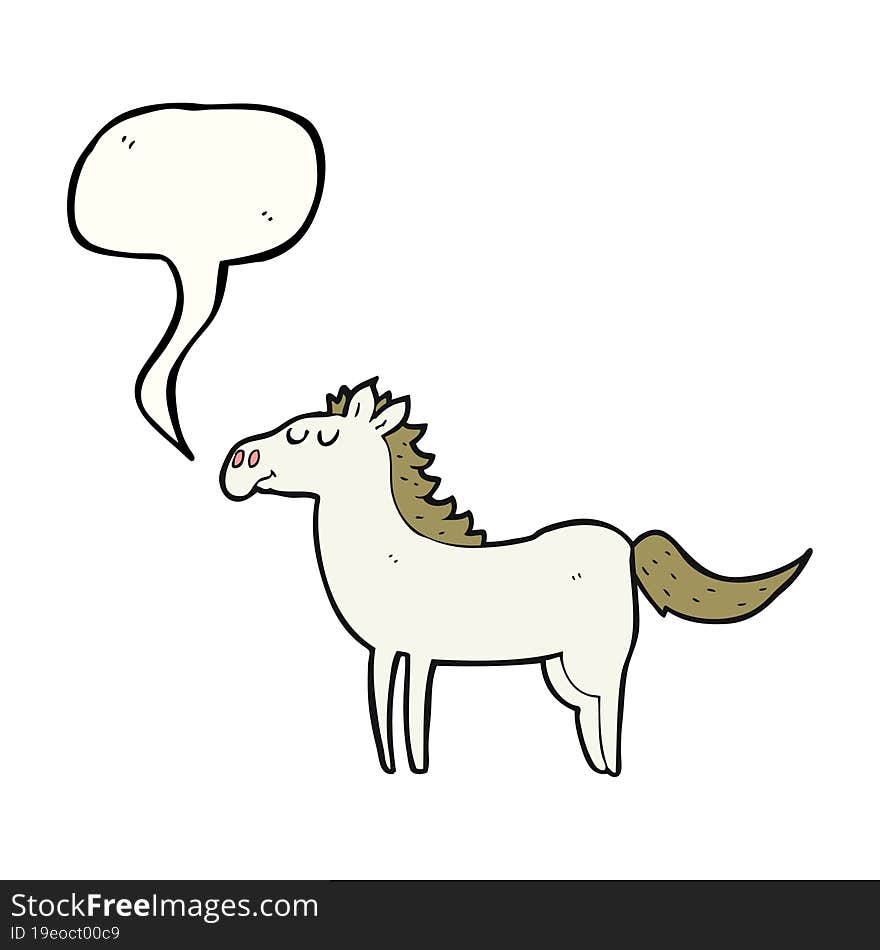 Speech Bubble Cartoon Horse