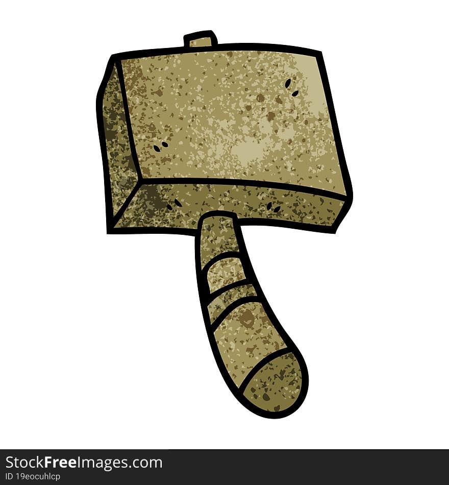 cartoon doodle wood hammer