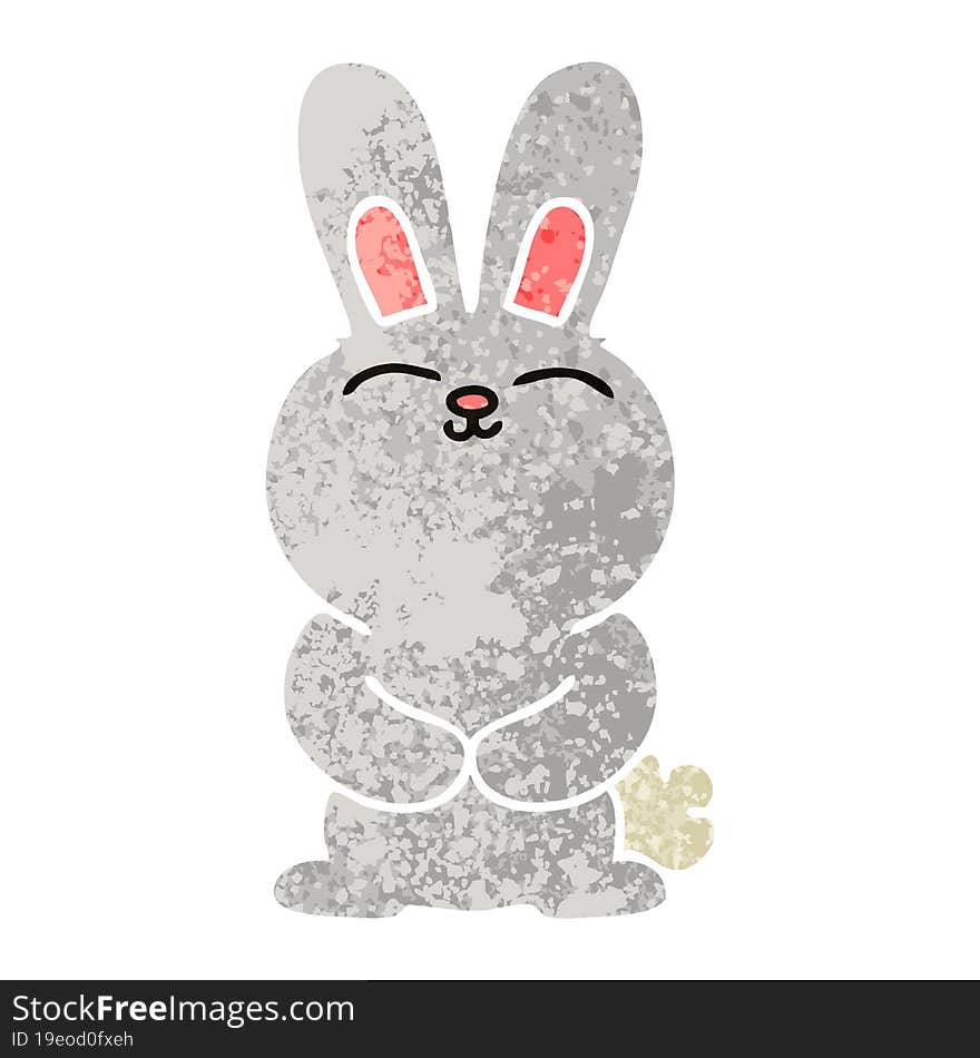 retro illustration style quirky cartoon rabbit. retro illustration style quirky cartoon rabbit