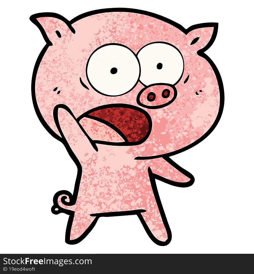 cartoon pig shouting. cartoon pig shouting