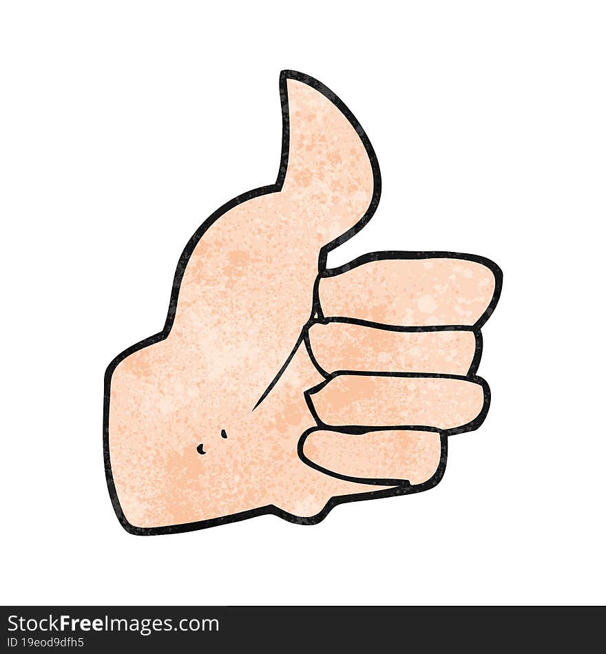 textured cartoon thumbs up symbol