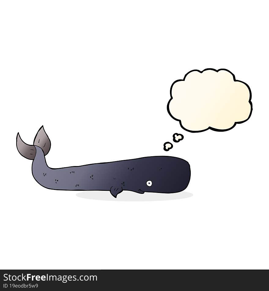 cartoon whale with thought bubble