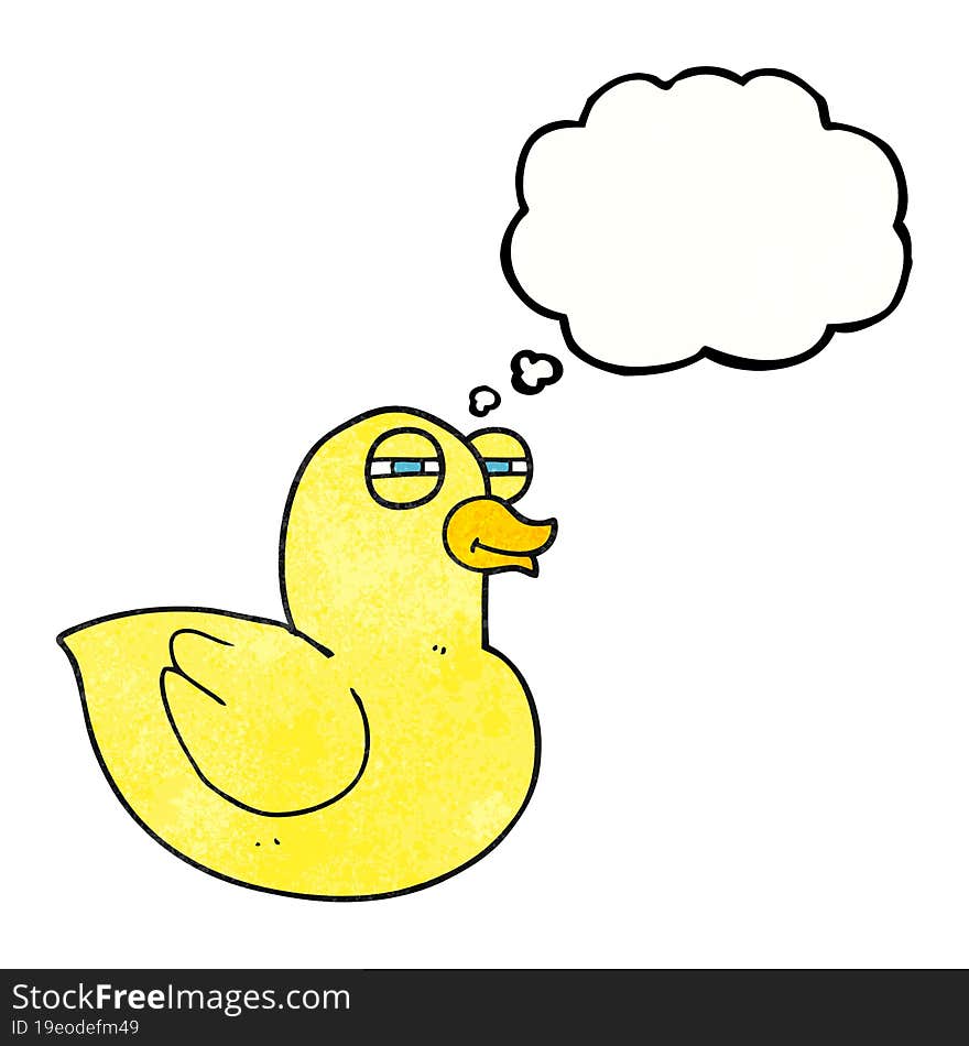 freehand drawn thought bubble textured cartoon funny rubber duck