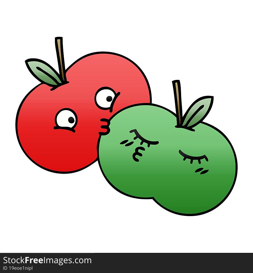 Gradient Shaded Cartoon Apples