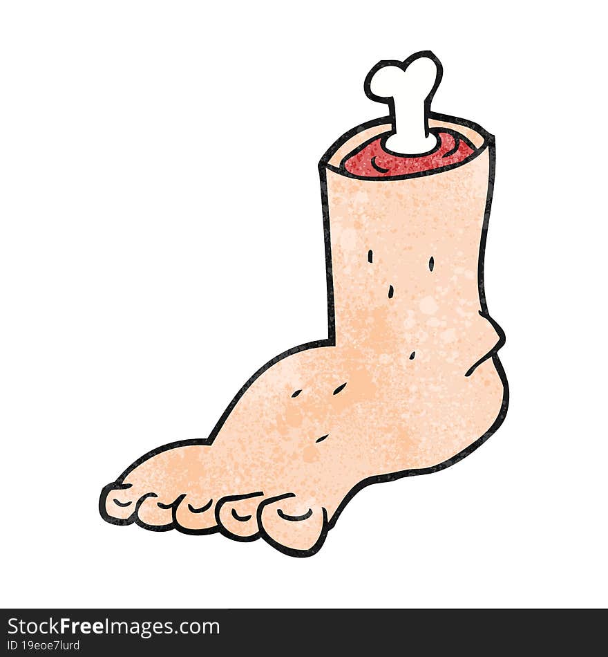 Textured Cartoon Severed Foot